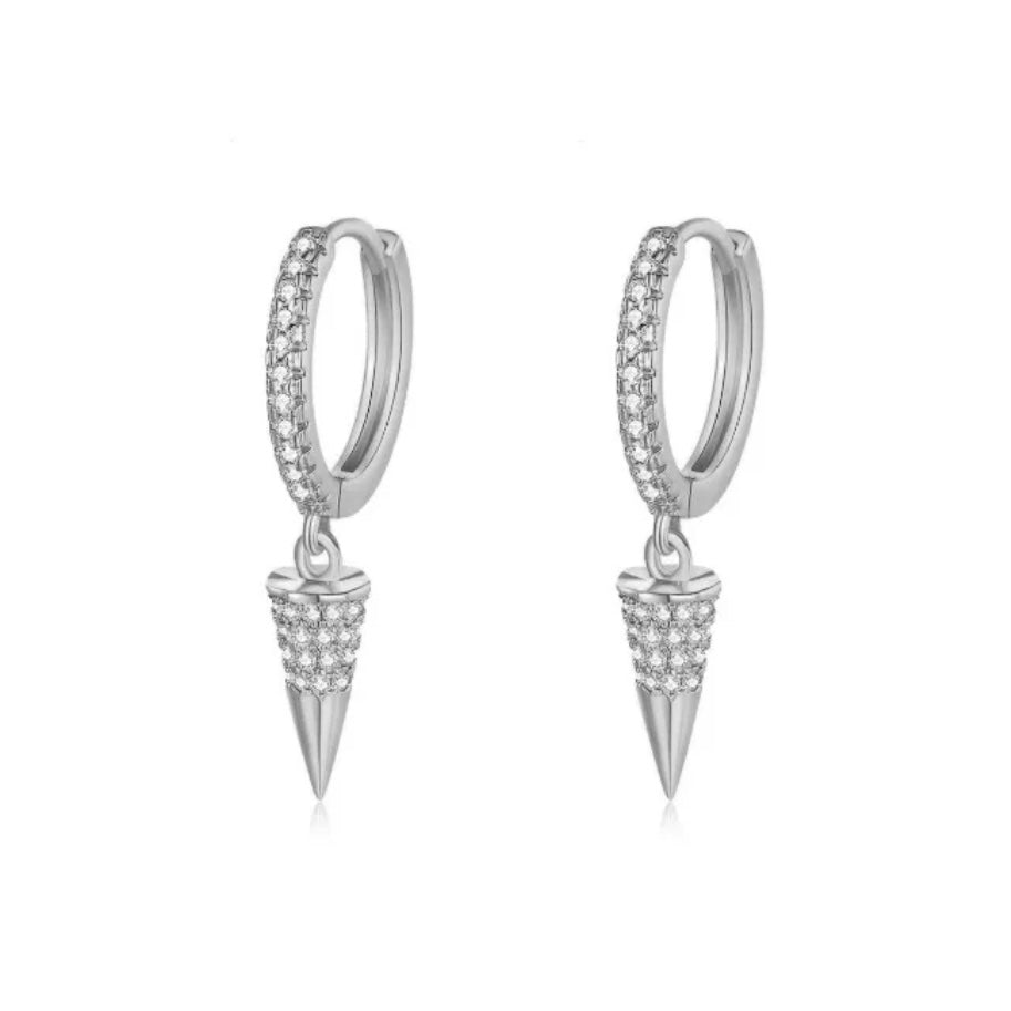 Silver Spiked Huggies