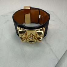 Load image into Gallery viewer, Broad Black &amp; Gold Cuff