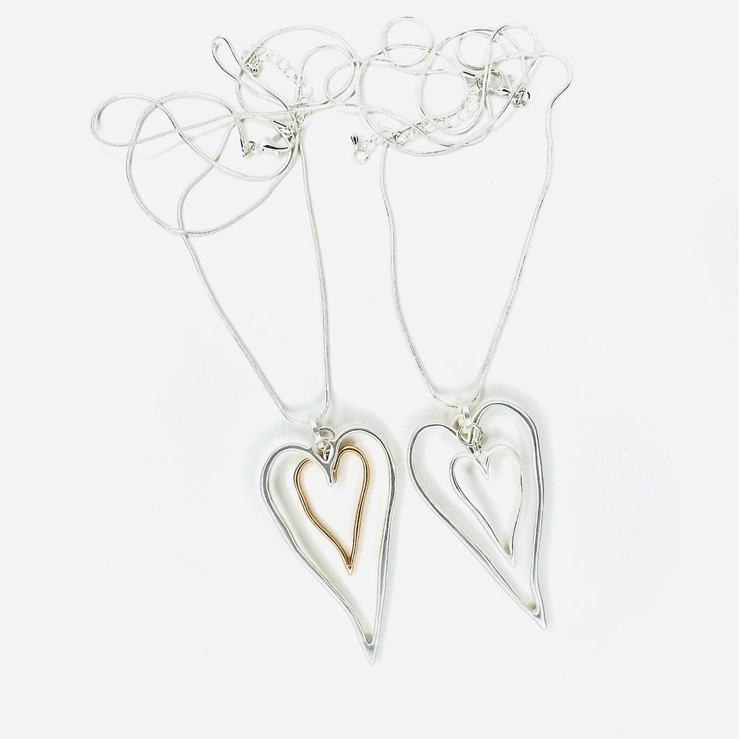 Long Double Heart Necklace