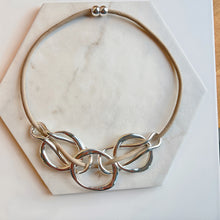 Load image into Gallery viewer, Silver Squiggle Necklace with Magnetic Fastening