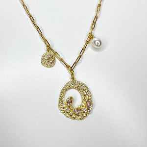 Pale Gold Charm Necklace