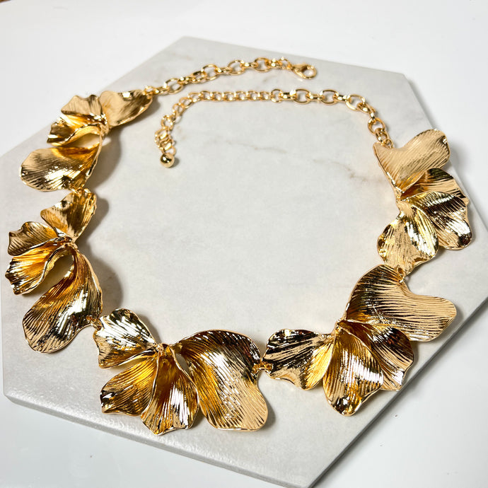 Gold Petal Necklace
