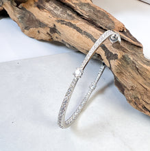 Load image into Gallery viewer, Oval Diamanté Hoops