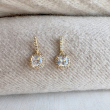 Load image into Gallery viewer, Gold Square Drop Earrings