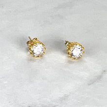 Load image into Gallery viewer, Crimped Edge Diamanté Studs