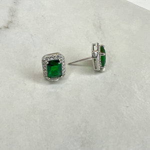 Rectangular Emerald Stud