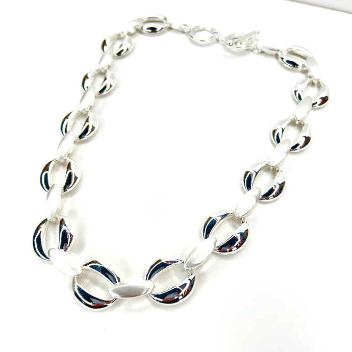 Smooth Link Silver Necklace