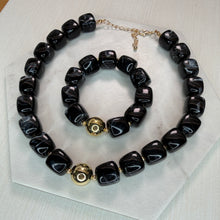 Load image into Gallery viewer, Matching Black Necklace &amp; Bracelet Set