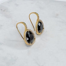 Load image into Gallery viewer, Black and Gold Drop Earrings