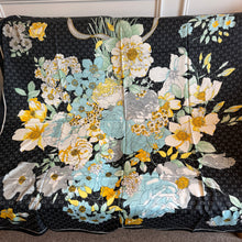 Load image into Gallery viewer, Large Silky Black Floral Scarf