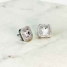 Load image into Gallery viewer, Larger Square Cut Diamanté Studs