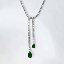 Load image into Gallery viewer, Emerald &amp; Diamanté Necklace