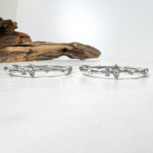 Load image into Gallery viewer, Silver Diamanté Detail Hoops