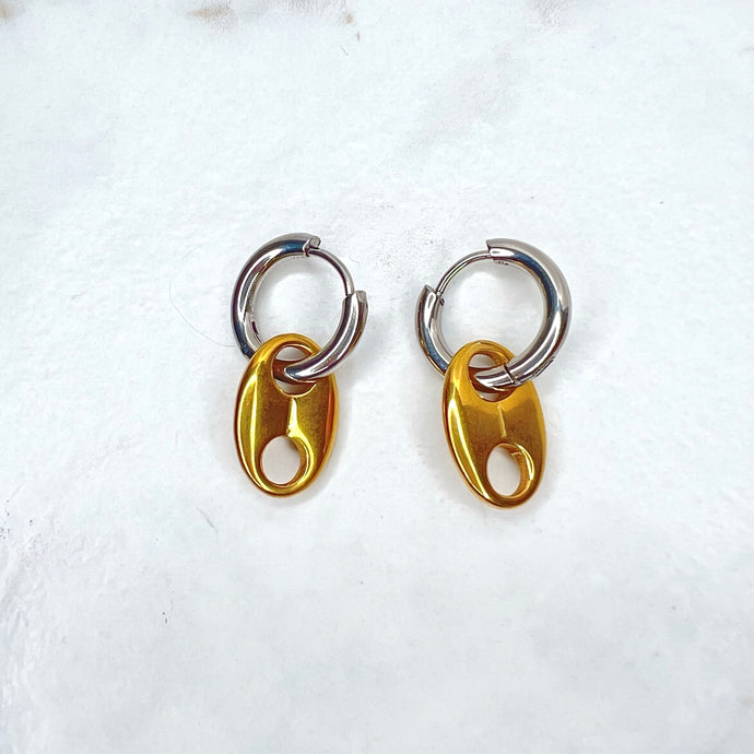 Two-tone Pig Nose Hoops