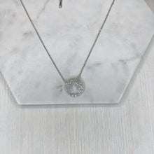 Load image into Gallery viewer, Silver Pavè Disc Necklace