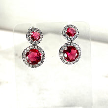 Load image into Gallery viewer, Emerald Green Double Drop Stone Earrings