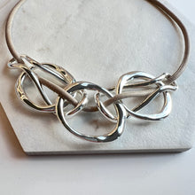 Load image into Gallery viewer, Silver Squiggle Necklace with Magnetic Fastening