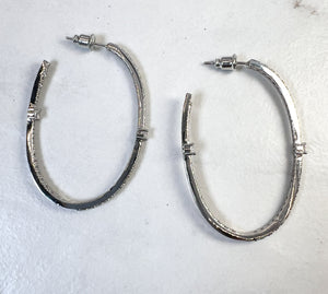 Oval Diamanté Hoops