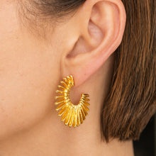 Load image into Gallery viewer, Fan Earrings in Gold or Silver