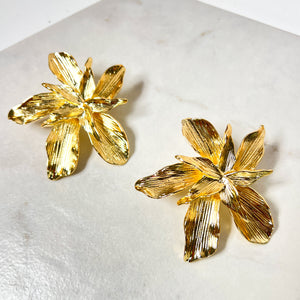 Gold Petal Earrings