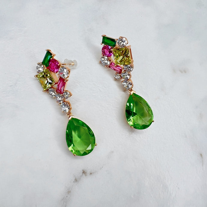 Vibrant Green Drop Earrings