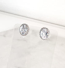 Load image into Gallery viewer, Oval Diamanté Studs With Pavé Surround