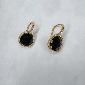 Black and Gold Drop Earrings