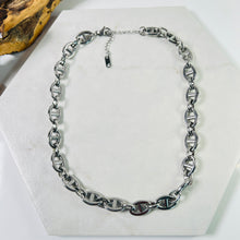 Load image into Gallery viewer, Larger Link Silver Pig Nose Necklace