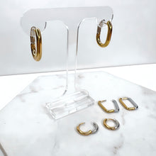 Load image into Gallery viewer, Two-tone Hoop Earrings