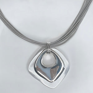 Silver Abstract Magnetic Necklace