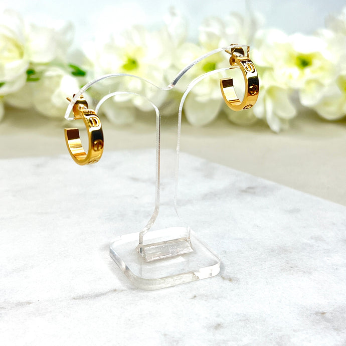 Gold Rivet Hoop Earrings