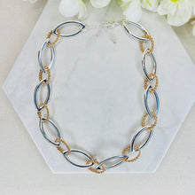 Load image into Gallery viewer, Silver &amp; Twisted Gold Link Necklace