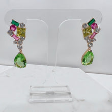 Load image into Gallery viewer, Vibrant Green Drop Earrings