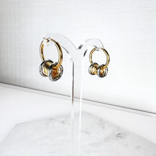Load image into Gallery viewer, Gold Hoops With 6 Mini Hoop Charms