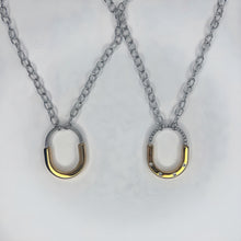 Load image into Gallery viewer, Gold &amp; Silver Double Sided Lock Pendant