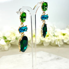 Load image into Gallery viewer, Green &amp; Blue Drop Earrings