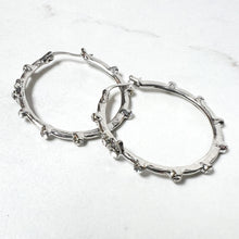 Load image into Gallery viewer, Silver Diamanté Detail Hoops