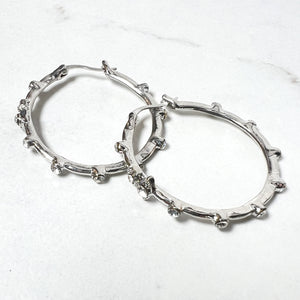 Silver Diamanté Detail Hoops