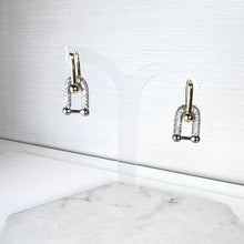 Load image into Gallery viewer, Gold &amp; Silver Diamanté Paperclip Earrings