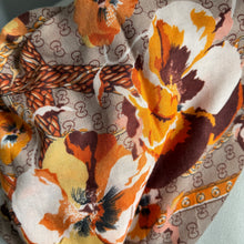 Load image into Gallery viewer, Vintage Style Orange Pansy Floral Scarf