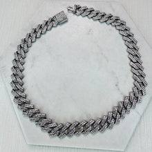 Load image into Gallery viewer, Heavy Silver Diamanté Encrusted Chain