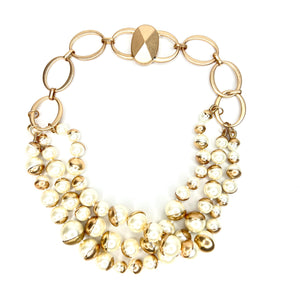 Matte Gold & Pearl Necklace