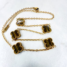 Load image into Gallery viewer, Tiger Eye Clover Necklace