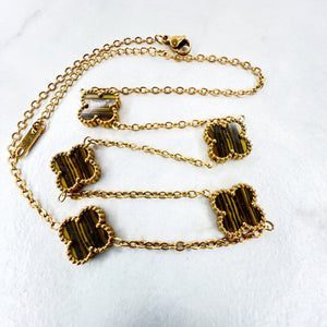 Tiger Eye Clover Necklace