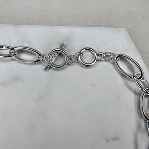 Mixed Finish Silver Necklace