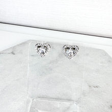 Load image into Gallery viewer, Heart Shaped Diamanté Studs