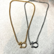 Load image into Gallery viewer, Horseshoe Twist Lock Necklace