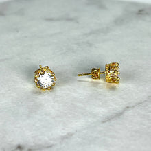 Load image into Gallery viewer, Crimped Edge Diamanté Studs