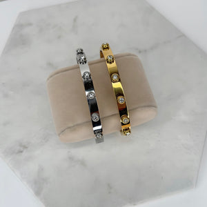 Raised Diamanté Stone Cuff