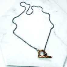 Load image into Gallery viewer, Textured Silver Chain With Gold Detail